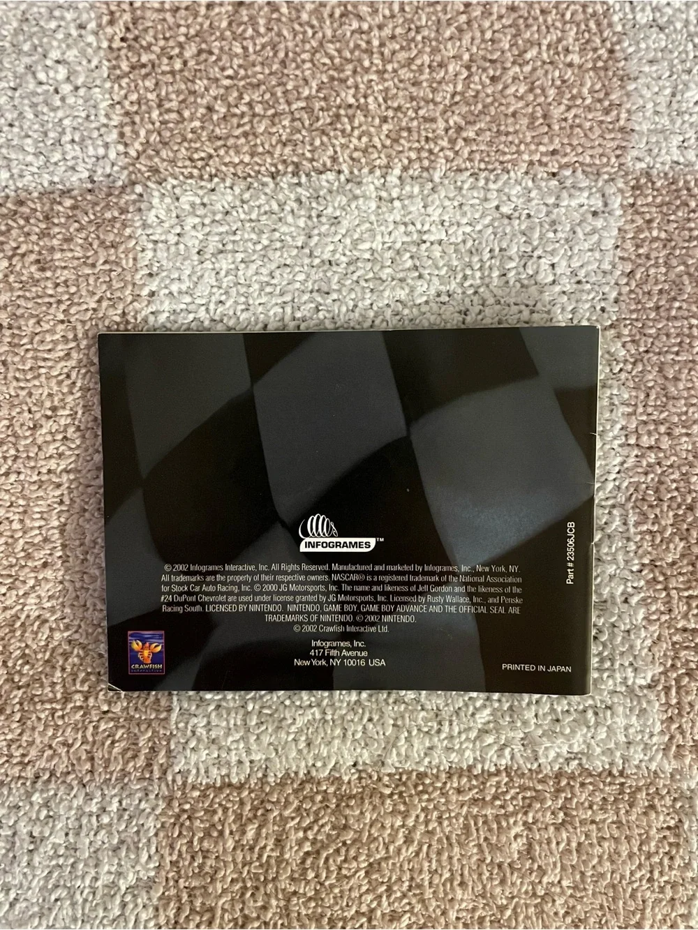 Gameboy NASCAR Heat 2002 instruction booklet manual
